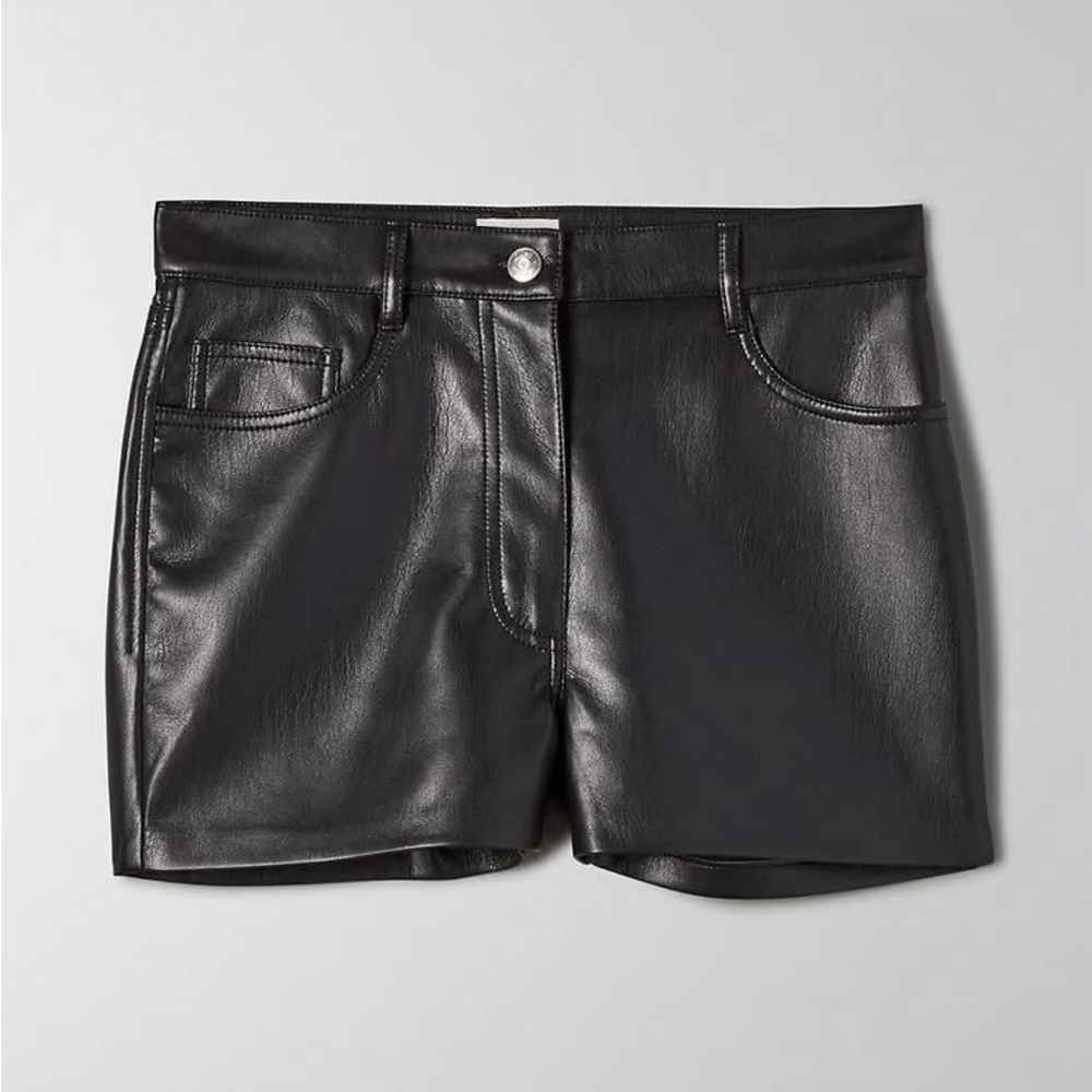 Wilfred Melina Short Vegan Leather High Rise Black Size 2